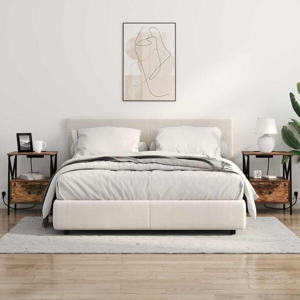 vidaXL Nočna omarica Dimljeni oreh 41,5 x 40,5 x 55 cm Konstruiran les