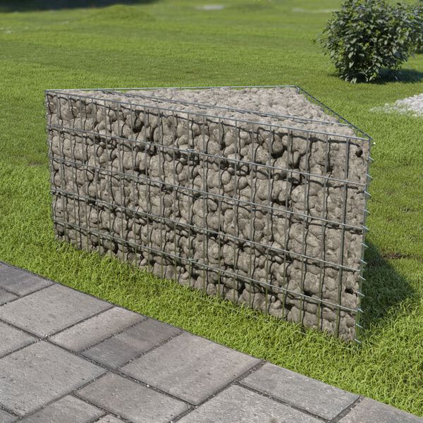 vidaXL Visoka greda gabion pocinkano jeklo 75x75x50 cm