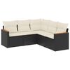 vidaXL Patio Sofa Set 5-sedežni Black and Cream