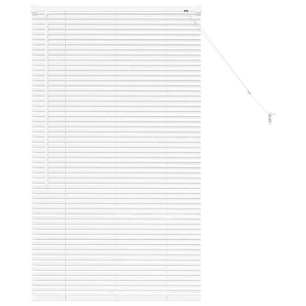 vidaXL Okenska roleta z zavesami Bela Aluminij