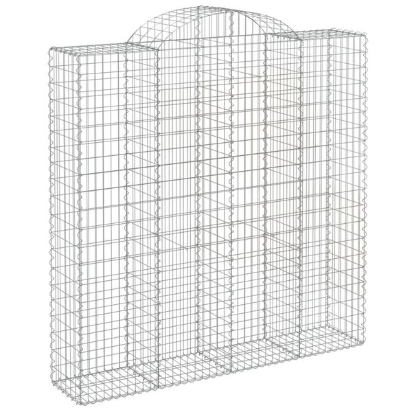 vidaXL Obokana gabion ko&scaron;ara 10 kos 200x50x200/220 cm pocinkano železo