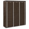 vidaXL Garderobna omara s predelki in palicami rjava 150x45x175cm