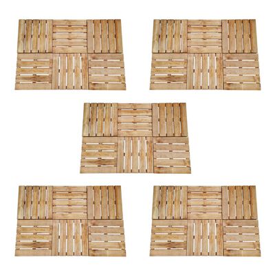 vidaXL Talne plošče 30 kosov 50x50 cm lesene rjave