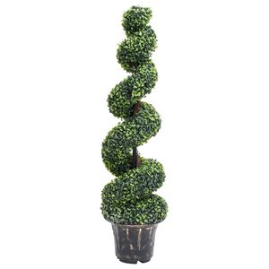 vidaXL Umetni pu&scaron;pan spirala z loncem zelene barve 117 cm