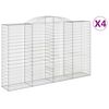 vidaXL Obokana gabionska ko&scaron;ara 4 kosi 300x50x180/200cm cinkano železo