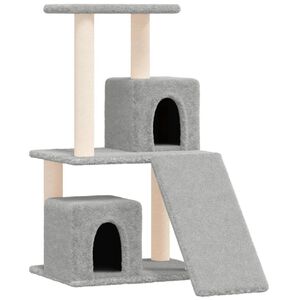 vidaXL Mačje drevo s praskalniki iz sisala svetlo sivo 82 cm