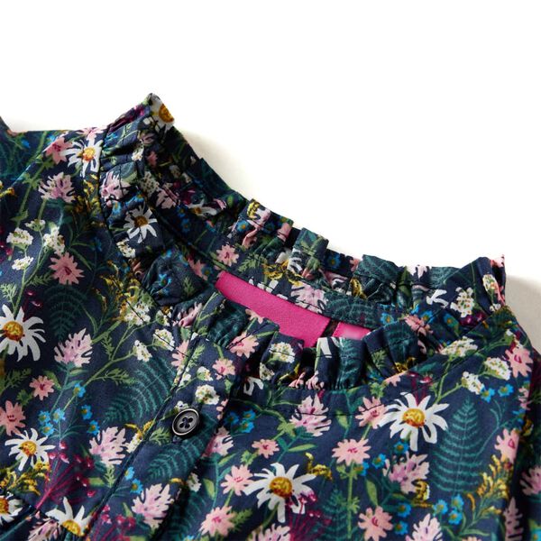 Otroška obleka z dolgimi rokavi temno modra 92