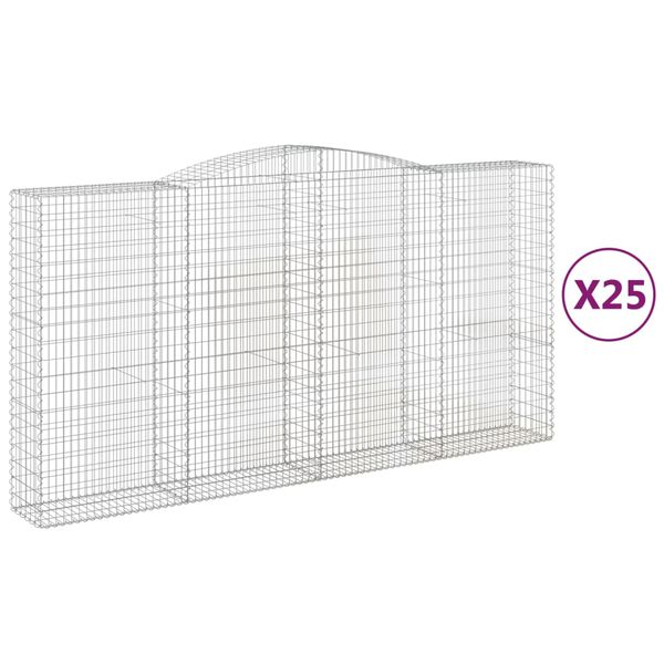 vidaXL Obokane gabion ko&scaron;are 25kosov 400x50x200/220cm pocinkano železo