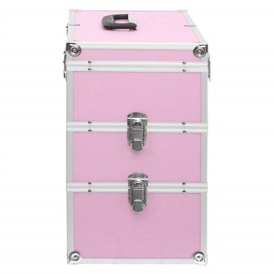 vidaXL Kovček za ličila 37x24x40 cm roza aluminij
