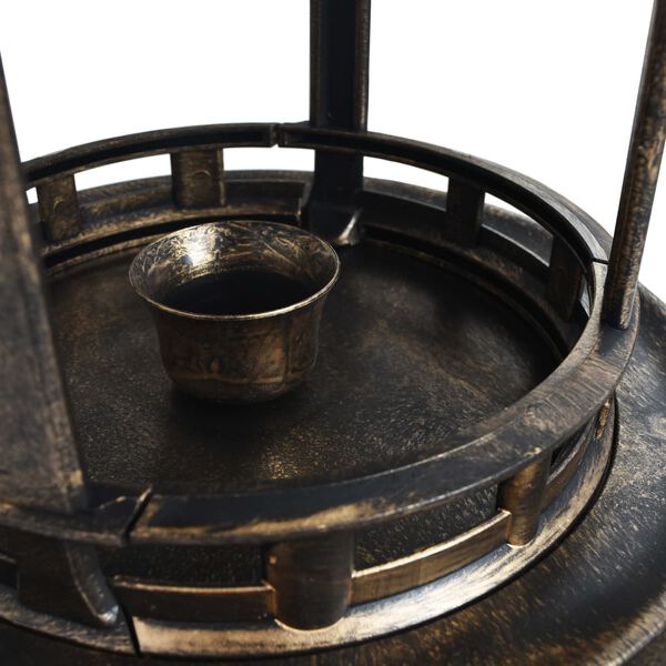 vidaXL Okrasna ptičja kad s solarnimi LED svetilkami plastična