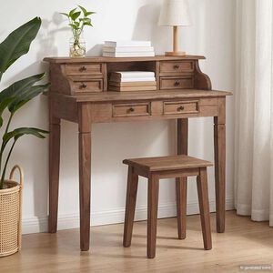 vidaXL Pisalna miza s predali 90x50x101 cm trden mahagonij