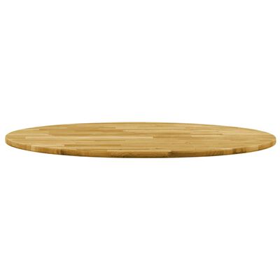 vidaXL Površina za mizo trden hrastov les okrogla 23 mm 700 mm
