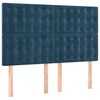 vidaXL Box spring postelja z vzmetnico temno modra 140x190cm žamet