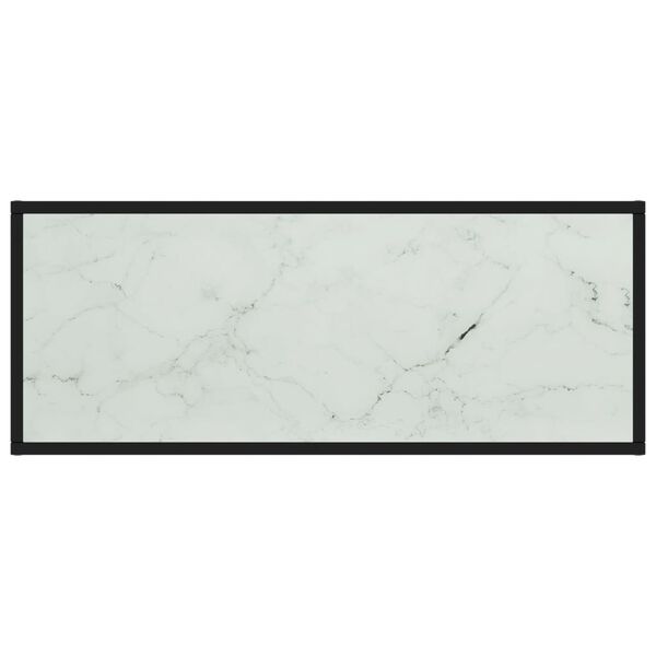vidaXL TV omarica črna in belo marmorno steklo 100x40x40 cm