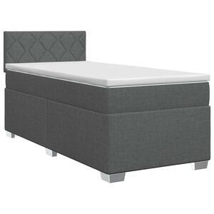 vidaXL Postelja boxspring z vzmetnico Temno siva 80 x 200 cm Blago
