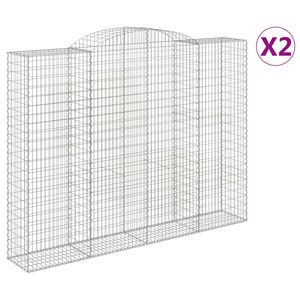 vidaXL Obokane gabion ko&scaron;are 2 kosa 300x50x220/240 cm pocinkano železo