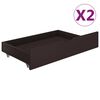 vidaXL Posteljni okvir z 2 predaloma temno rjav 200x200 cm borovina