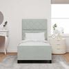 vidaXL Postelja z vzmetnico z vzglavjem Svetlo siva 90 x 190 cm Žamet