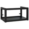 vidaXL Stenski kopalni&scaron;ki regal črn 59x38x31 cm železo