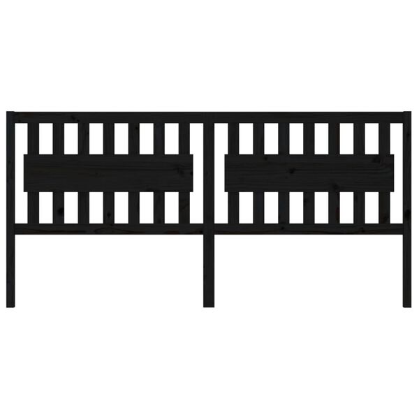 vidaXL Posteljno vzglavje črno 205,5x4x100 cm trdna borovina