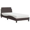 vidaXL Postelja z vzmetnico Dover temno rjava 80x200 cm blago