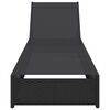 vidaXL Ležalnik z blazino 1-oseba Črna 60 x 200 x 27cm poli ratan