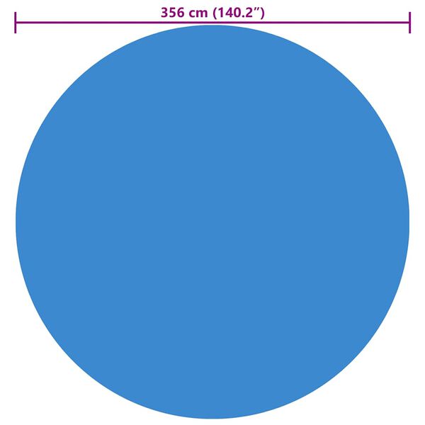 vidaXL Pokrivalo za bazen modro 356 cm PE