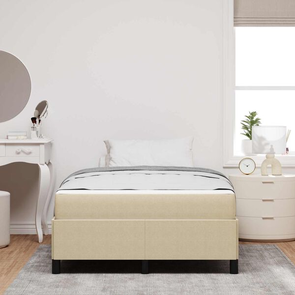 vidaXL Konstrukcija postelje Svetlo zelena siva 120 x 200 cm blago