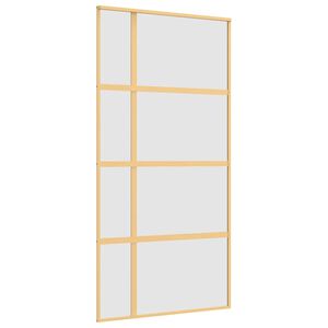 vidaXL Drsna vrata zlata 102,5x205 cm mat ESG steklo in aluminij