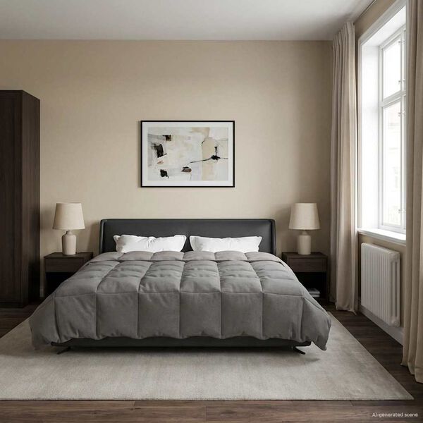 vidaXL Poletna odeja &Scaron;onerisan Svetlo siva 200 x 220 cm Mikrovlakna