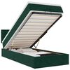 vidaXL Otomanska postelja z vzmetnico & LEDs temno zelena 90x200cm