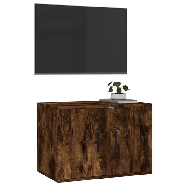 vidaXL Stenska TV omarica dimljen hrast 57x34,5x40 cm