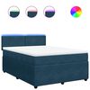 vidaXL Box spring postelja z vzmetnico modra 140x190 cm žamet