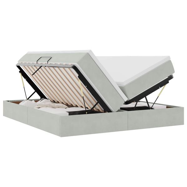 vidaXL Postelja z dodatnim prostorom za shranjevanje in vzmetnico