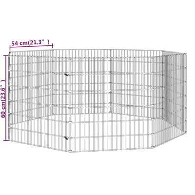 vidaXL 8-delna ograda za zajce 54x60 cm pocinkano železo