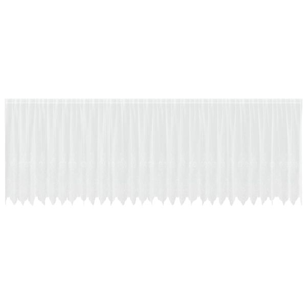 vidaXL Čipkasta Zavesa z zavesami Bela 180 x 750 cm Poliester