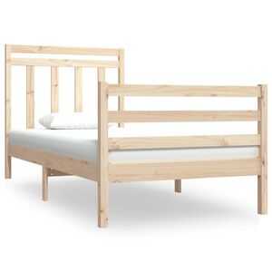 vidaXL Posteljni okvir iz trdnega lesa 90x190 cm