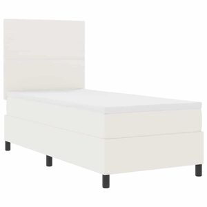 vidaXL LED Box Spring Postelja z vzglavjem Krema in bela 80 x 200 cm