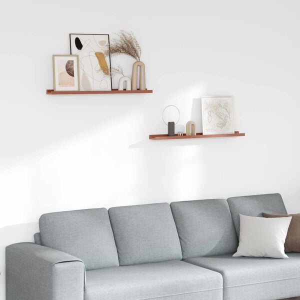 vidaXL Stenska polica 2 pcs Rdeča 80 x 9 x 3 cm Konstruiran les