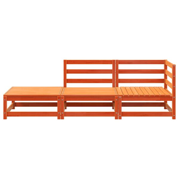 vidaXL Vrtni kavč s stolčkom za noge dvosed voščeno rjava borovina