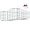 vidaXL Obokana gabionska ko&scaron;ara 6 kosov 200x50x60/80cm cinkano železo