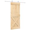 vidaXL Drsna vrata Naravna in bela 80 x 210 cm Masiven borov les