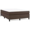 vidaXL Posteljni okvir z vzmetmi rjav 140x190 cm umetno usnje