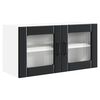 vidaXL Stenski stekleni kabinet PORTO Črna 80 x 31 x 40 cm