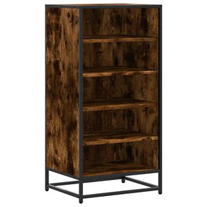 vidaXL Stojalo za čevlje dimljen hrast 48x38x97,5 cm inženirski les