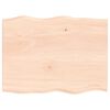 vidaXL Mizna plo&scaron;ča 80x60x2 cm neobdelana trdna hrastovina naraven rob