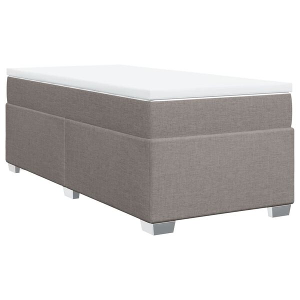 vidaXL Box spring postelja z vzmetnico taupe 100x200 cm blago