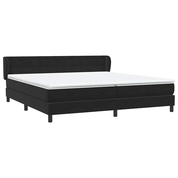 vidaXL Box Spring postelja z vzmetnicami črna 180x210 cm žamet