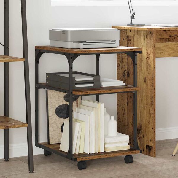 vidaXL Stojalo za tiskalnik Star les 43 x 48 x 64 cm Konstruiran les