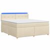 vidaXL Postelja boxspring z vzmetnico Krem 180 x 200 cm Blago